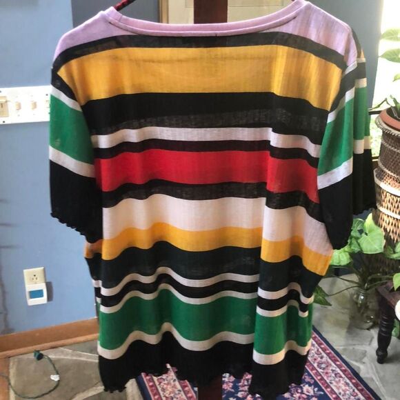 Nine West Striped Short-Sleeved Shirt XXL - Picture 3 of 5